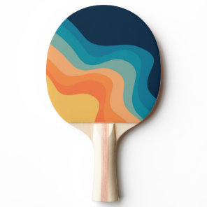Retro style waves decoration ping pong paddle