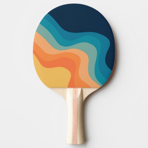 Retro style waves decoration ping pong paddle