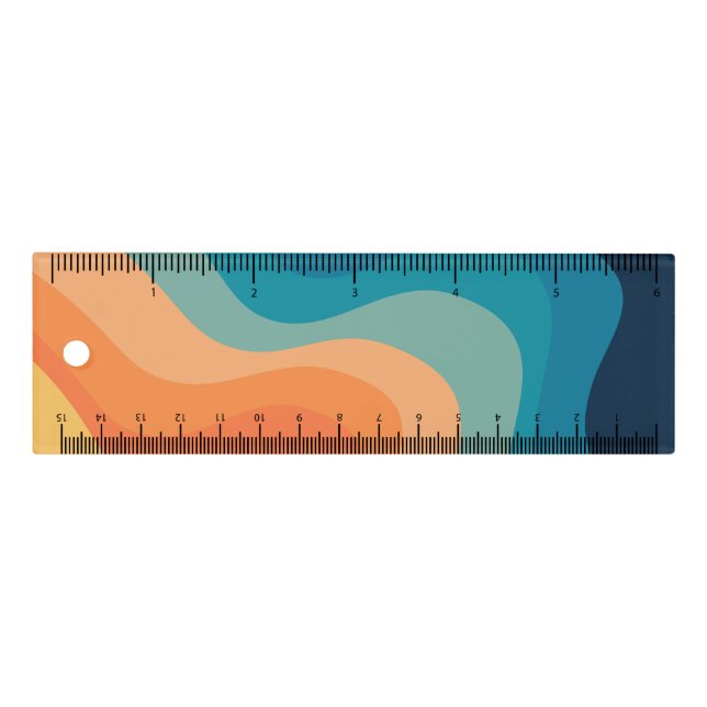 Retro style waves decoration ruler (Front)