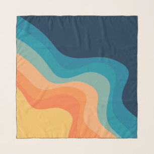 Retro style waves decoration scarf