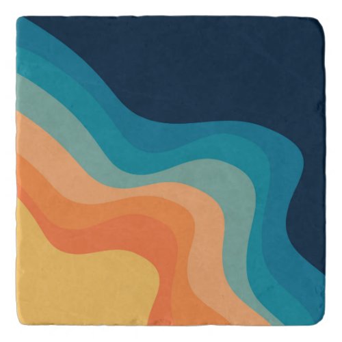 Retro style waves decoration trivet