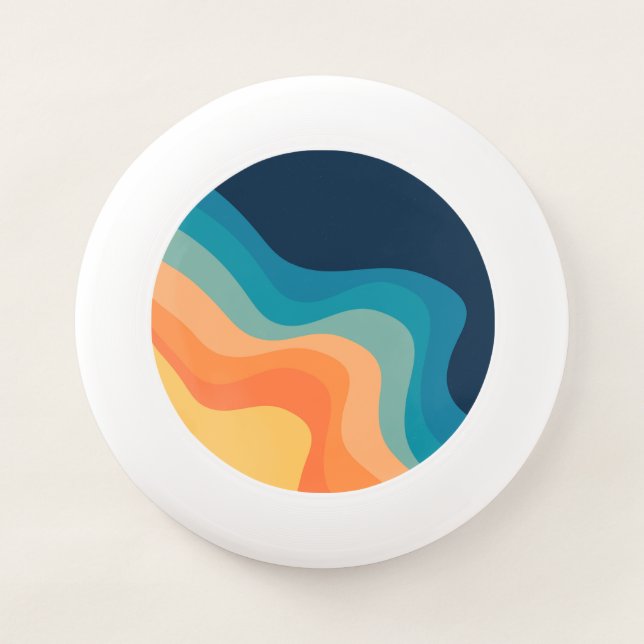 Retro style waves decoration Wham-O frisbee (Front)