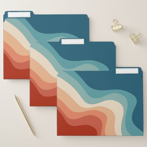 Retro style waves file folder