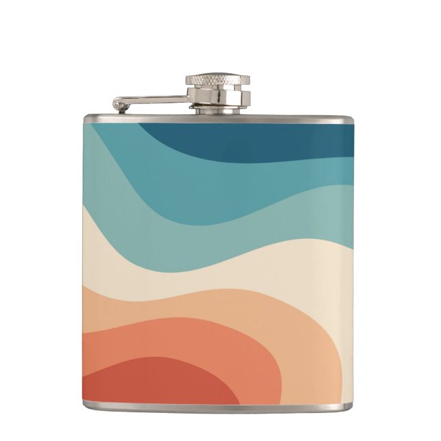 Retro style waves flask (Front)