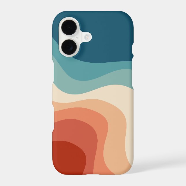 Retro style waves iphone case (Back)