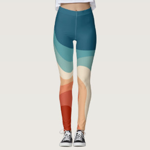 Retro style waves leggings