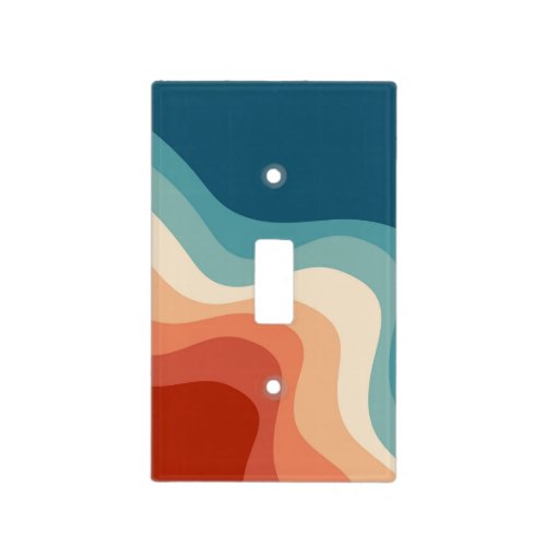 Retro style waves light switch cover