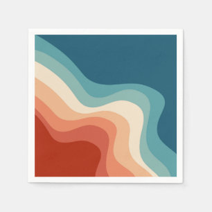 Retro style waves napkins