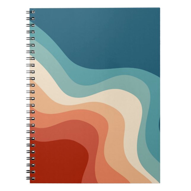 Retro style waves notebook (Front)