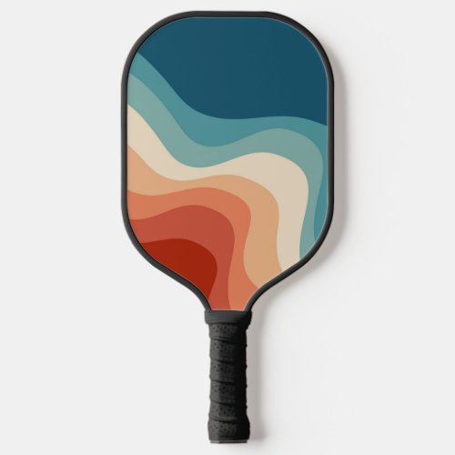 Retro style waves pickleball paddle