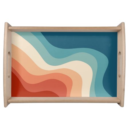 Retro Style Waves Serving Tray