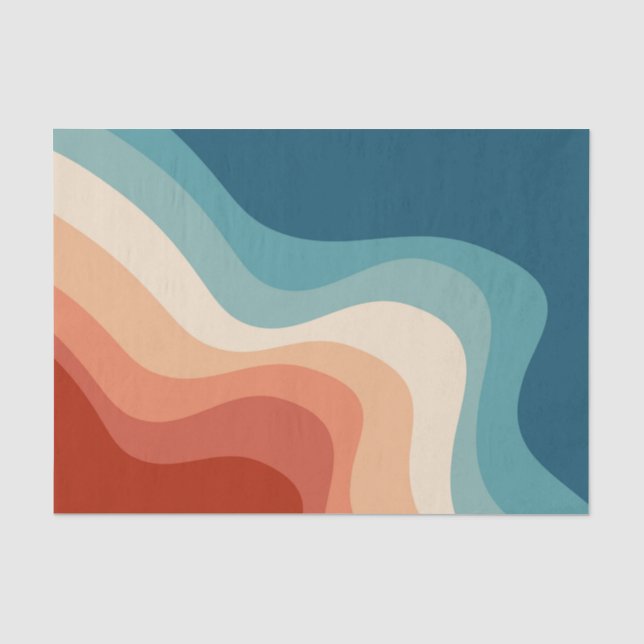 Retro style waves tissue paper (Front)