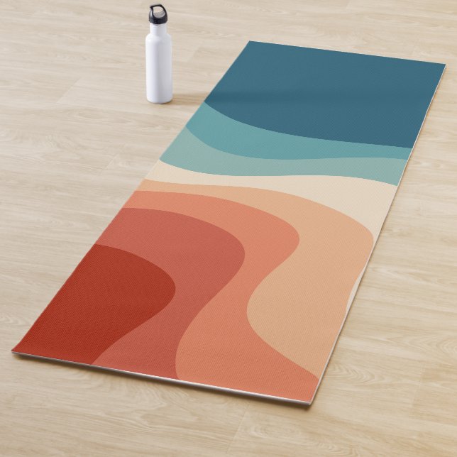 Retro style waves yoga mat (In Situ)