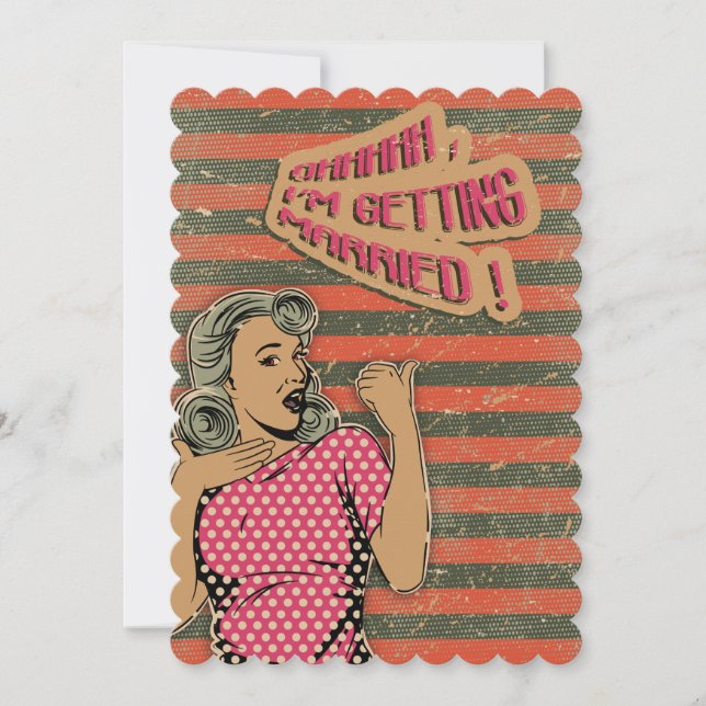 Retro Style Wedding Invitation (Front)