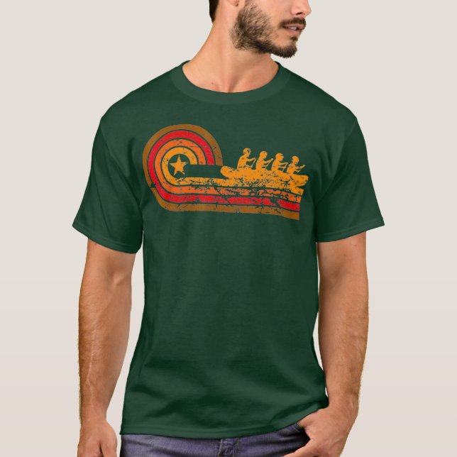 Retro Style White Water Rafting Vintage T-Shirt (Front)