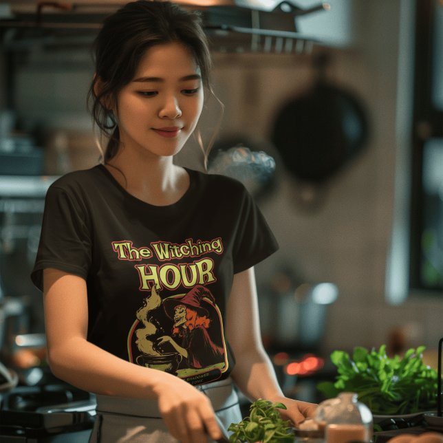 Retro-Style Witch Performing Magic Spellbinding  T-Shirt (Creator Uploaded)