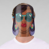 Retro Style Woman Face Sunglasses Earrings Pop Art Face Shield (Insitu)