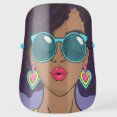 Retro Style Woman Face Sunglasses Earrings Pop Art Face Shield (Front)