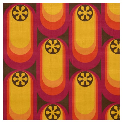 Retro styled 60s 70s pattern fabric