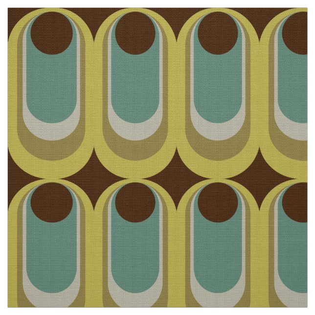 Retro styled 60s 70s pattern fabric (Swatch)