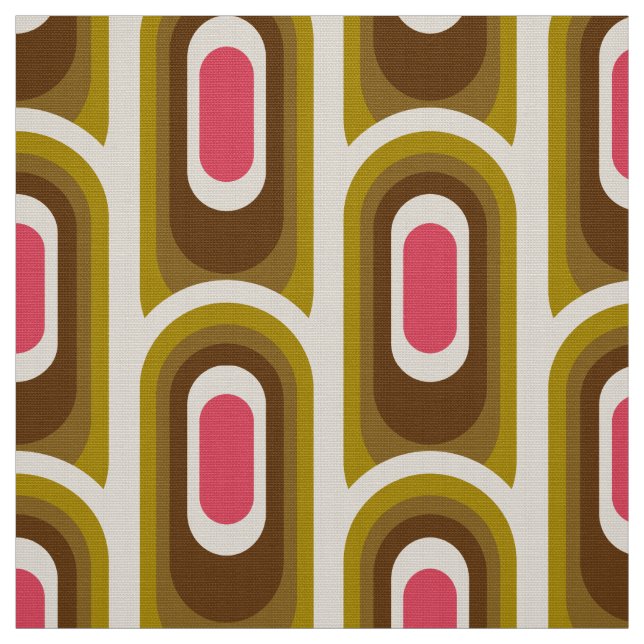 Retro styled 60s 70s pattern fabric (Swatch)