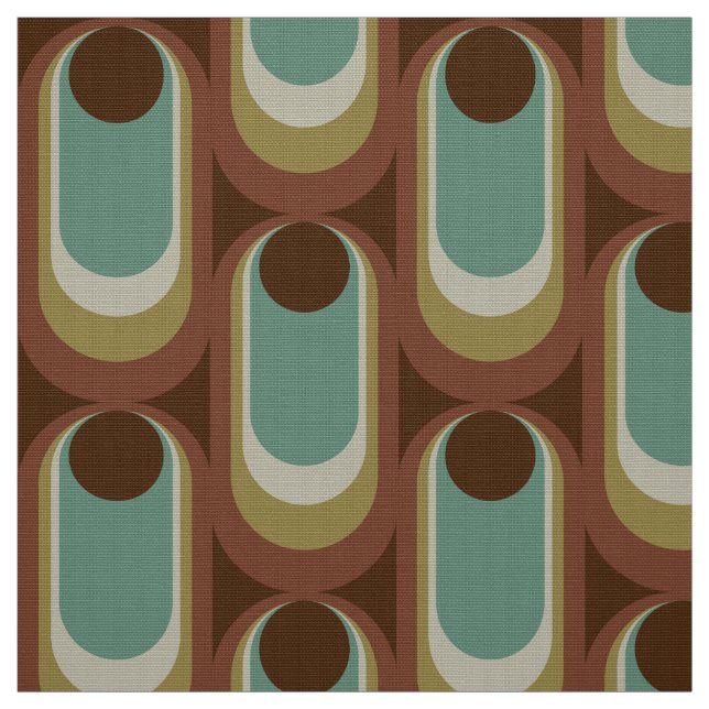 Retro styled 60s 70s pattern fabric (Swatch)