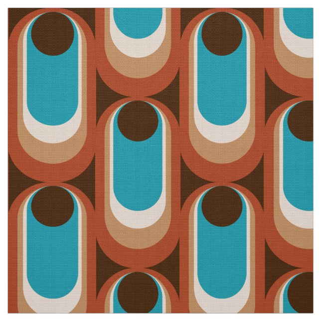 Retro styled 60s 70s pattern fabric (Swatch)