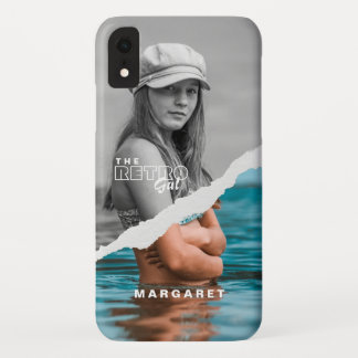 Retro Stylish Black & White Portrait Photo Display iPhone XR Case