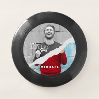 Retro Stylish Black & White Portrait Photo Display Wham-O Frisbee