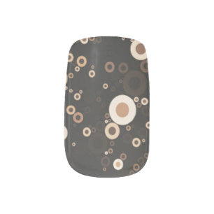 Retro Stylish Brown and Beige Circle Pattern  Minx Nail Art