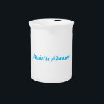 Retro Stylish Elegant Plain Sky Blue White Beverage Pitcher<br><div class="desc">Trendy Retro Style Template For All Needs.</div>