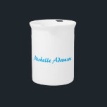 Retro Stylish Elegant Plain Sky Blue White Beverage Pitcher<br><div class="desc">Trendy Retro Style Template For All Needs.</div>