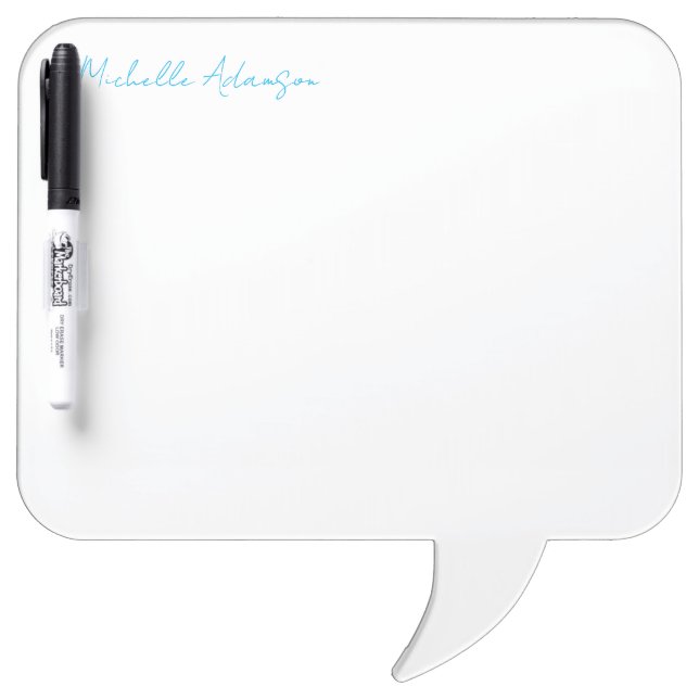 Retro Stylish Elegant Plain Sky Blue White Dry Erase Board (Front)