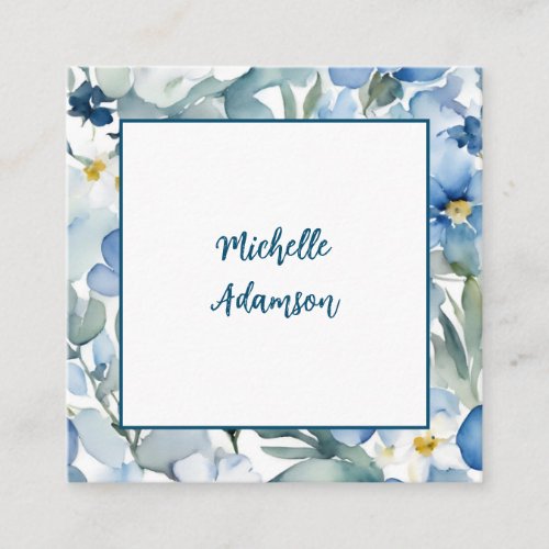 Retro Stylish Elegant Plain Sky Blue White Enclosure Card