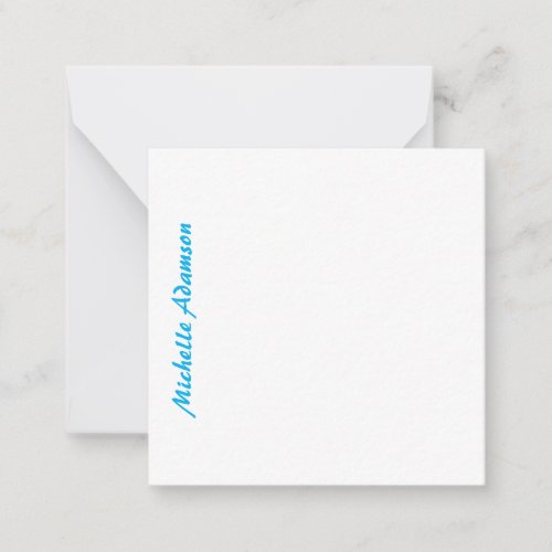 Retro Stylish Elegant Plain Sky Blue White Note Card