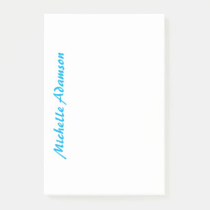 Retro Stylish Elegant Plain Sky Blue White Post-it Notes