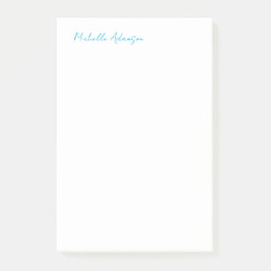 Retro Stylish Elegant Plain Sky Blue White Post-it Notes