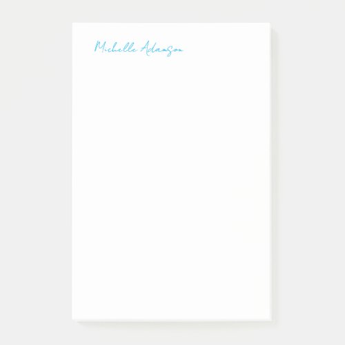 Retro Stylish Elegant Plain Sky Blue White Post_it Notes