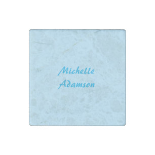 Retro Stylish Elegant Plain Sky Blue White Stone Magnet