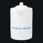 Retro Stylish Elegant Plain Sky Blue White Teapot<br><div class="desc">Trendy Retro Style Template For All Needs.</div>