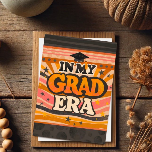 Retro Stylish Fun In My Grad Era Quote Card (Creator Uploaded)