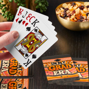 Retro Stylish Fun In My Grad Era Quote Jumbo Poker Cards