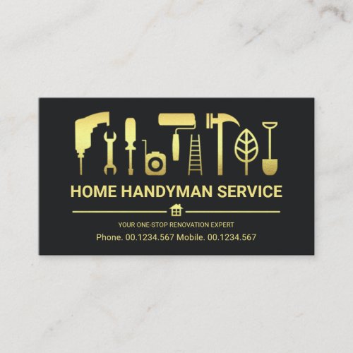 Retro Stylish Gold Handyman Tools ZazzleMade Business Card