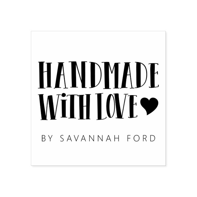 Retro stylish Handmade with love Rubber Stamp (Imprint)