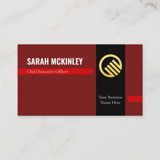 Retro Stylish Office Departmental CEO Business Card (Front)