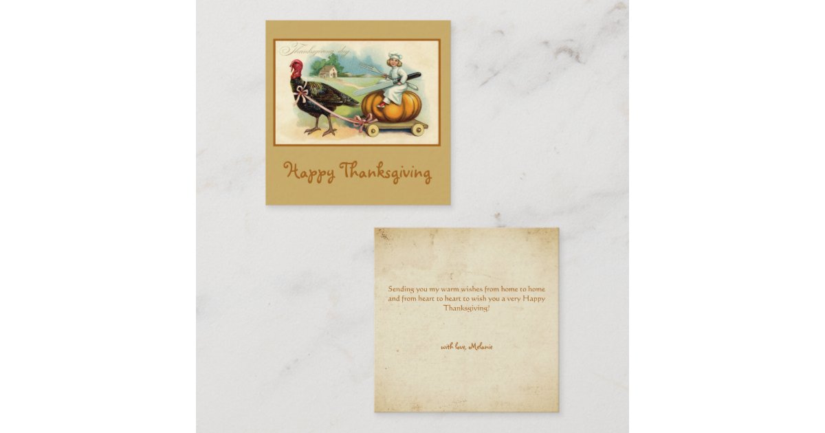 Retro Stylish Pumpkin and Fruit Happy Thanksgiving Note Card | Zazzle