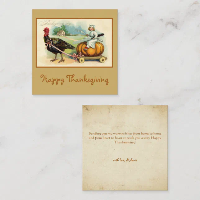 Retro Stylish Pumpkin and Fruit Happy Thanksgiving Note Card | Zazzle