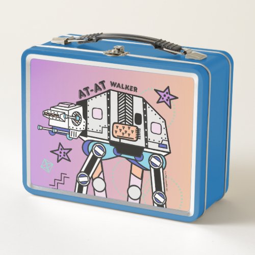 Retro Stylized AT_AT Walker Metal Lunch Box