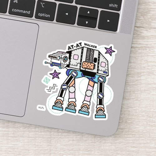 Retro Stylized AT_AT Walker Sticker