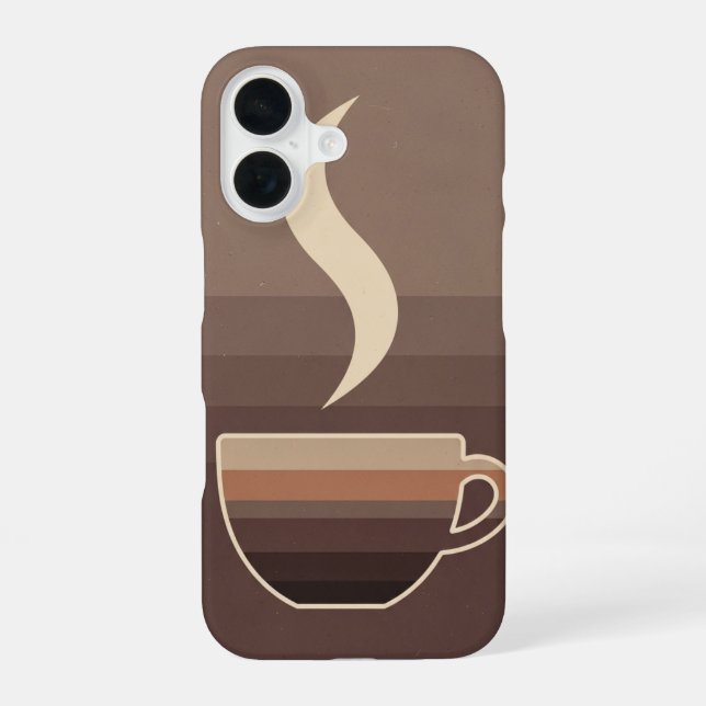 Retro Stylized Coffee Cup Art iPhone Case (Back)